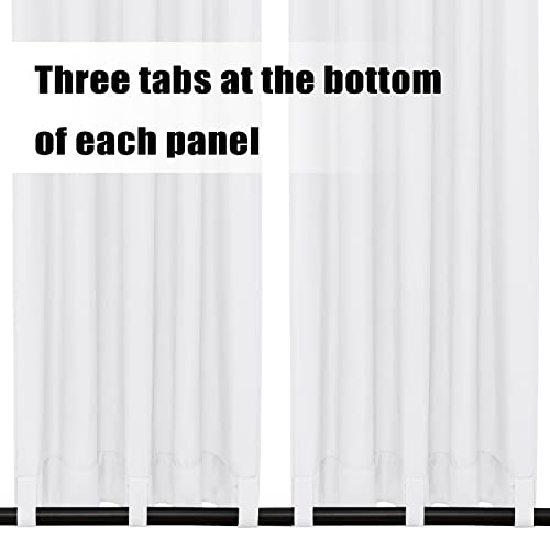 Image of Easy-Going Outdoor Curtains for Patio 2 Panels, 54x84 inch, White | Waterproof, Windproof, Weatherproof Privacy Outdoor Curtains for Cabanas Porches and Pergolas, Grommet Top and Tab Bottom