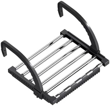 Portable Folding Clothes Drying Rack, Metal Over Door & Window Mount, Indoor/Outdoor Airer Hanger for Efficient Clothes Drying (31x14in, 80x35cm)