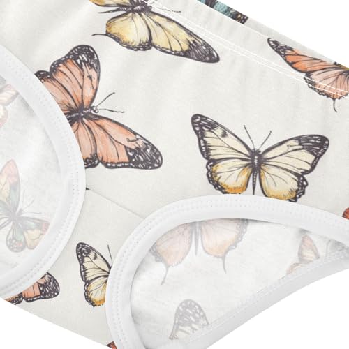 ZZKKO Vintage Butterfy Girls Underwear Toddler Panties for Girls Comfort Brief Size 2T-8Y3