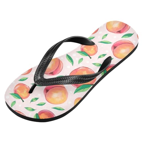 Peach Leaves White Dot Flip Flops for Beach Thong Sandals Anti-slip Lightweight Beach Shoes for Indoor Outdoor House2