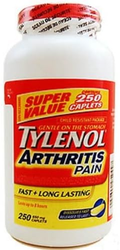 Tylenol Arthritis Pain 250 Caplets Bottle, 650mg Acetaminophen