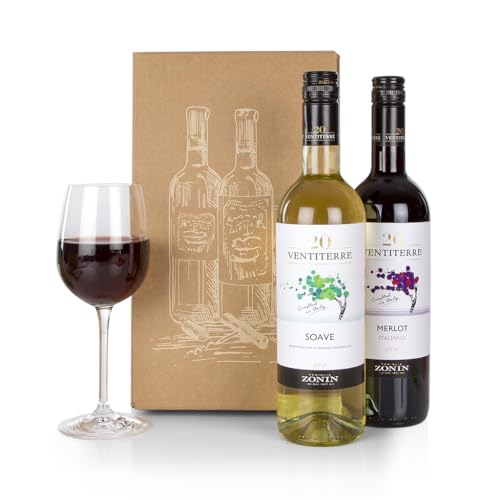 Dúo de vinos italianos - Regalo de San Valentín – Champán exclusivo – Ideal para personas que disfrutan del vino – Detalle especial para él o ella – Sorpresa elegante para ocasiones románticas