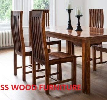 Image of Sheesham Solid Wood Six Seater Dining Table Set (Brown)