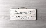 Basement Door Sign Room Label Antique Cabin Wall Art Decoration Plaque Sign