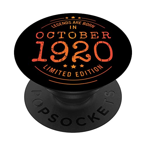 Cumpleaños Octubre 1920 Edición Limitada Regalo Used Vintage PopSockets PopGrip Intercambiable