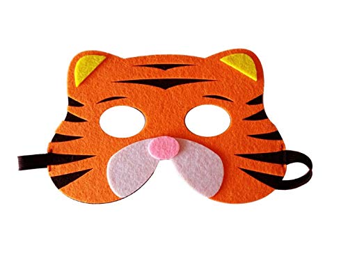 3 Piece Felt Masks Animal Halloween Masks Dress-Up Party Accessory Parent-Child Game(Tiger) #TOP1
