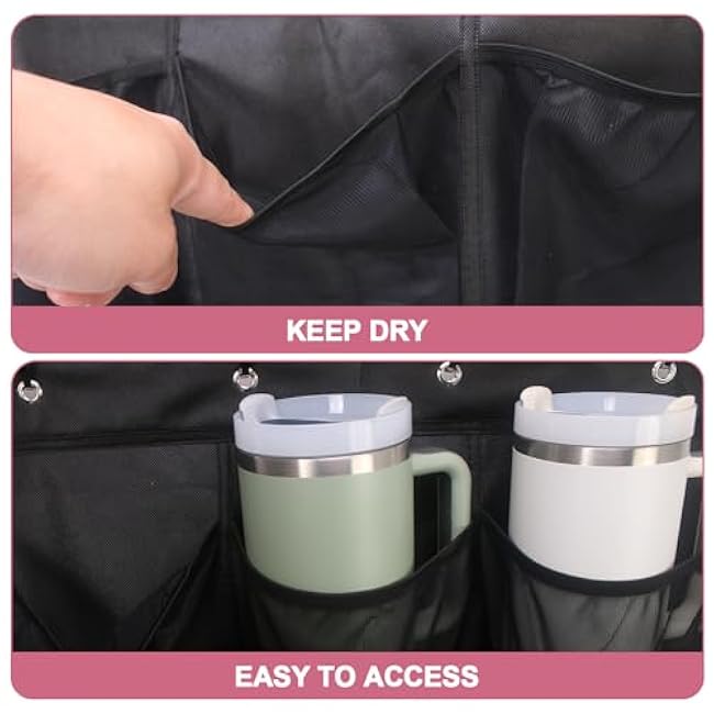 Stanley Compatible Hanging Wall Mount Cup Storage Organizer with 15 Large Bottle Pockets