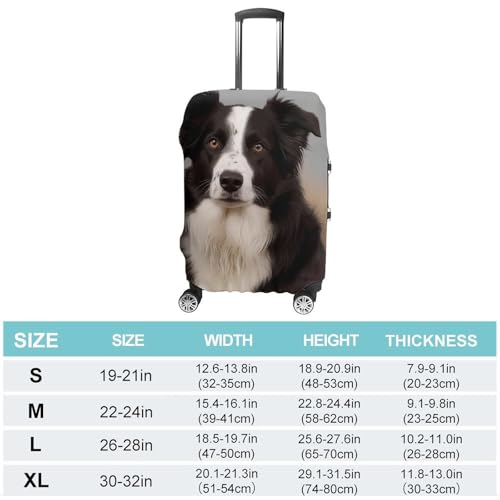 Border Collie Luggage Cover Personalization Suitcase Covers Protector Elastic Washable Baggage Cover Anti-Scratch For Traveling, Aircraft Consignment M2