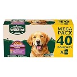 WINALOT Meaty Chunks Adult Wet Dog Food Mixed in Gravy Beef, Chicken, Lamb 40x100g Pouches