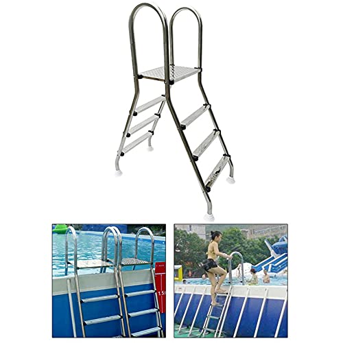 Escalera para piscina de acero inoxidable 165 cm miniatura 3