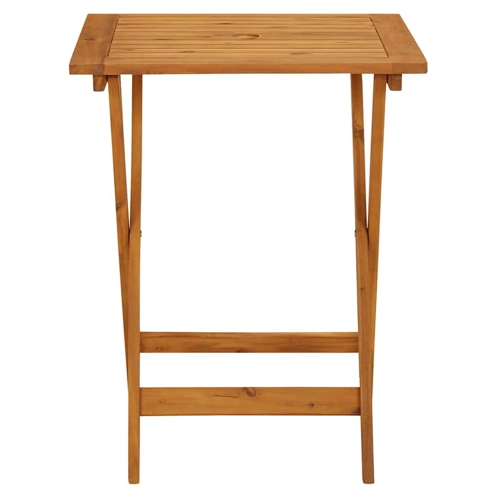Ensemble Bistro 3 pièces Taupe en Bois Massif d'acacia et Tissu Polyester Pliant pour Balcon terrasse Jardin extérieur Repas détente Stable résistant