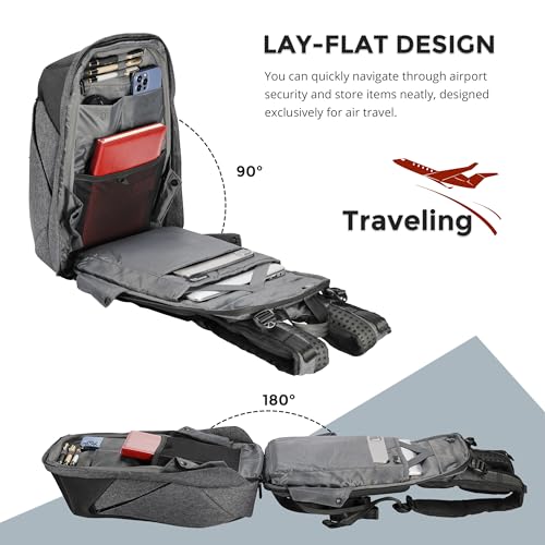 Swissdigital Design Men's Massage Travel Backpack, USB Charging Port Large Capacity Laptop Backpack Suitable for Business Work, Grey | COSMO 3.03