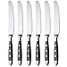 GRÄWE Tafel-Messer 6er Set - Menümesser aus geschmiedetem Edelstahl, rostfrei, nickelfrei, schwarzer Griff, Serie "NÜRNBERG"