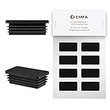 Seguridad: la tapa de extremo protege los extremos afilados de los perfiles rectangulares, formando una barrera de protección y evitando cortes. Hace que sea fácil mover muebles y protege el suelo de arañazos. Se recomienda pegar la tapa con fieltro para superficies blandas o goma antideslizante.