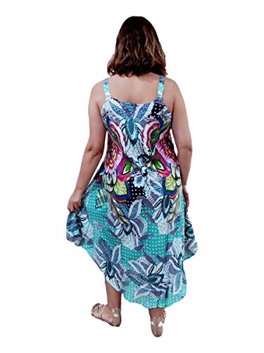 Vestido Feminino Plus Size Longo Alça Trapézio Estampado 40533