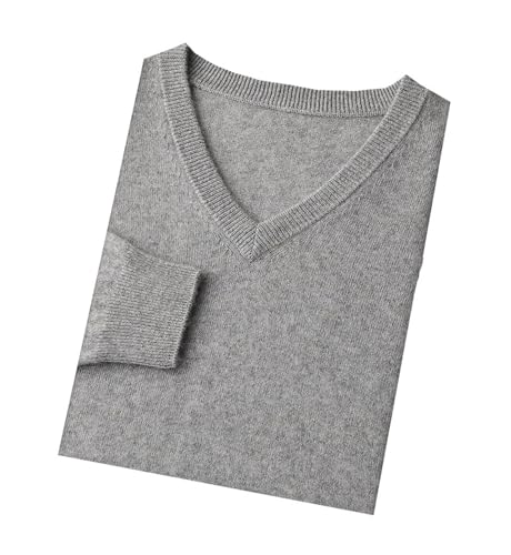 Men V-Neck 100 Percent Cashmere Sweater Lightweight Long Sleeve Warm Knitted Pullover Jumper Tops