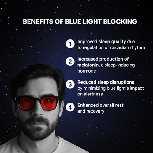 Image of Sleep Glasses for 99.9% Blue Light Blocking Dual AR Coating Red Lens for Nighttime Screen Computer Gaming
