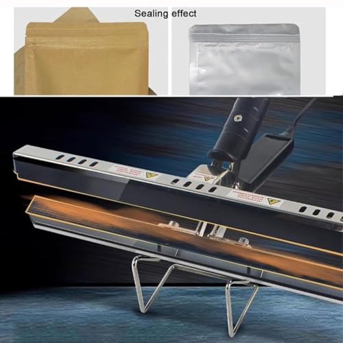 Sellador térmico portátil para bolsas, temperatura ajustable con soporte de seguridad, perfecto para sellar bolsas de papel de aluminio, kraft y mylar, tamaño de 200 mm