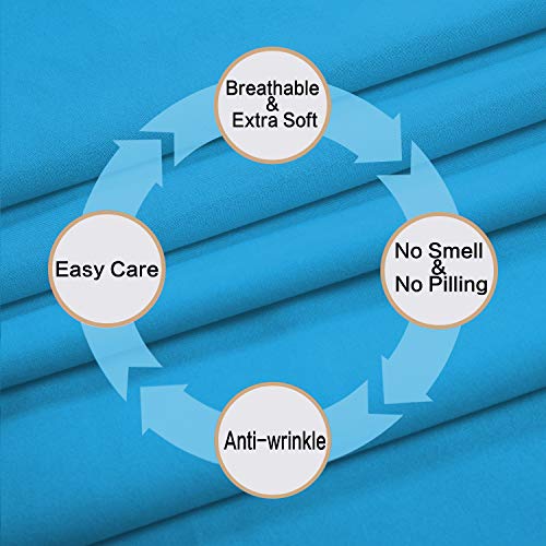 Image of Best Season 4 Piece Bed Sheet Set (Queen,Dark Teal 1 Flat Sheet,1 Fitted Sheet and 2 Pillow Cases,100% Brushed Microfiber 1800 Luxury Bedding,Deep Pockets,Extra Soft & Fade Resistant