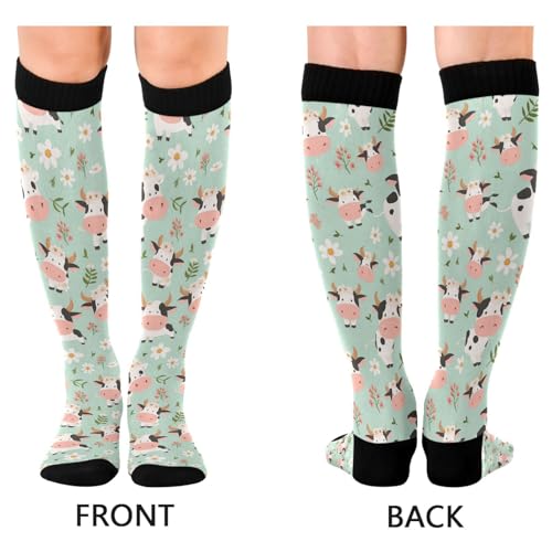 Image of Wusikd Heartbeat Symbol Compression Socks for Women and Men Circulation Black Long Socks for Athletic Running 1