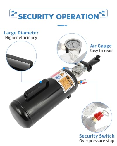 Image of ECCPP 8L 2.1 Gallon Handheld Tire Bead Seater Air Bead Blaster Tool Trigger Seating Inflator for Vehicle Car Truck ATV, Black