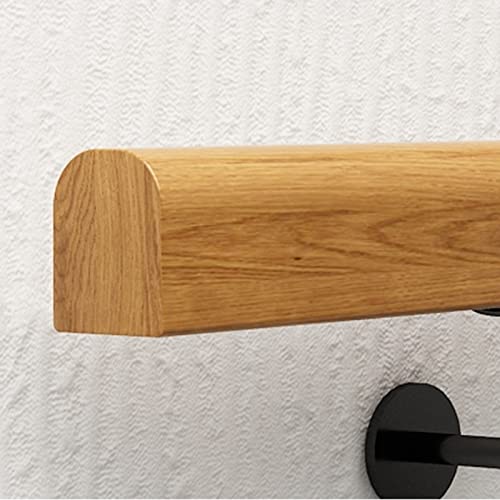Rambarde murale en bois noble, barre de sécurité robuste de 2m - 4