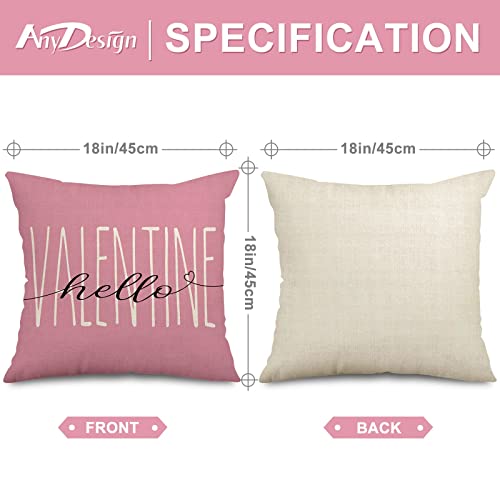 Anydesign Valentine's Day Pillow Cover Pink Love Gnome Truck Throw Pillow Case 18 X 18 Inch Hearts Love Forever Cushion Cover For Farmhouse Home Couch Sofa Wedding Anniversary Decor, 4 Packs #TOP1