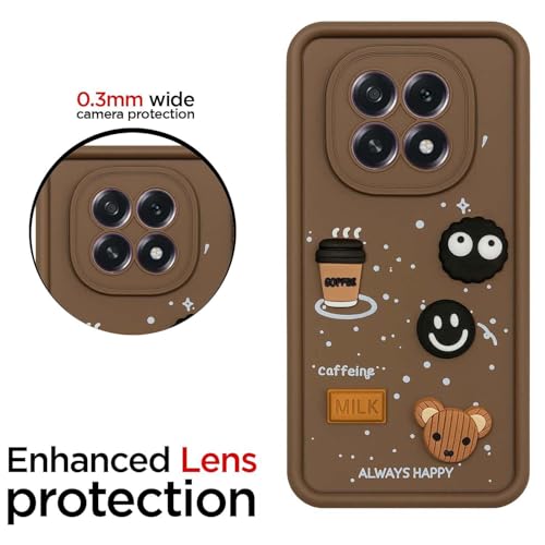 Image of Bintage Case Ball Bear| Donut| Milk Cake| Baby| Coffee Rubber Case Full Body & Camera Protection Back Cover Compatible for Realme C63 5G - Brown