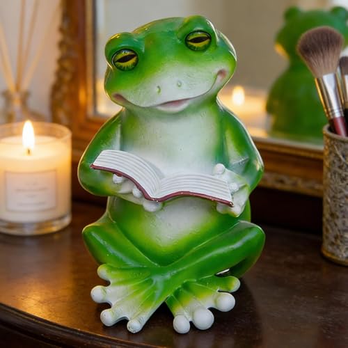 Figurine décorative de lecture – Statue d'animal en résine peinte - 5