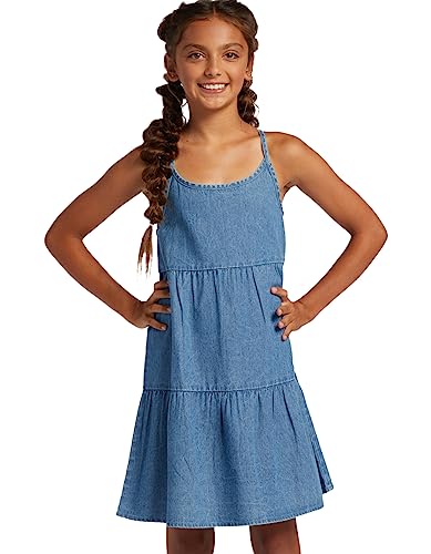 Roxy Girls' Cool For The Summer Denim Dress (Big Kid) Medium Blue 14