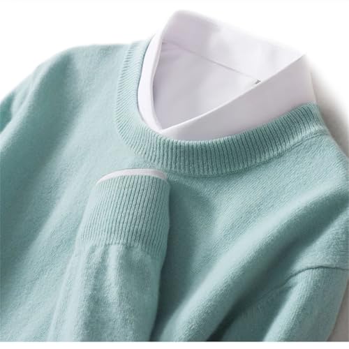 Wool Sweater for Men's Round Neck Long Sleeved Pullover Sweaters Loose Knit Business Jumpers Tops3