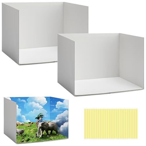 codree 2 Pcs Cardboard Diorama Kit, Diorama Box for Display, Diorama Project Supplies Display Case with Double Sided Tapes for DIY Crafts Toys, 11.8 x 8.7 x 8.3 Inch