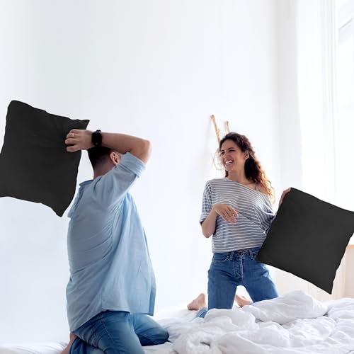 image for Utopia Bedding Throw Pillows Insert (Pack of 2, Black) - 24 x 24 Inche