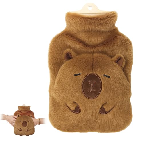 Capybara Hot Water Bottle Adorable Animal-Shaped Rubber Heating Pad for Soothing Warmth Perfect for Cold Days Muscle Relief and Cozy Comfort at Home or Travel