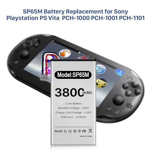 Jdirldl PCH-1006 PCH-1101 PSV 1000 PCH-1001 Ps Vita Sp65M Games Battery,New 3800Mah High Capacity New 0 Cycle Battery Replacement thumb #3
