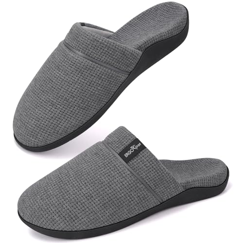 ERGOfoot Orthopedic Slippers for Women with Arch Support, Plantar Fasciitis Relief, Orthotic Closed Toe House Shoes for Indoor and Outdoor with Non-Slip Rubber Sole