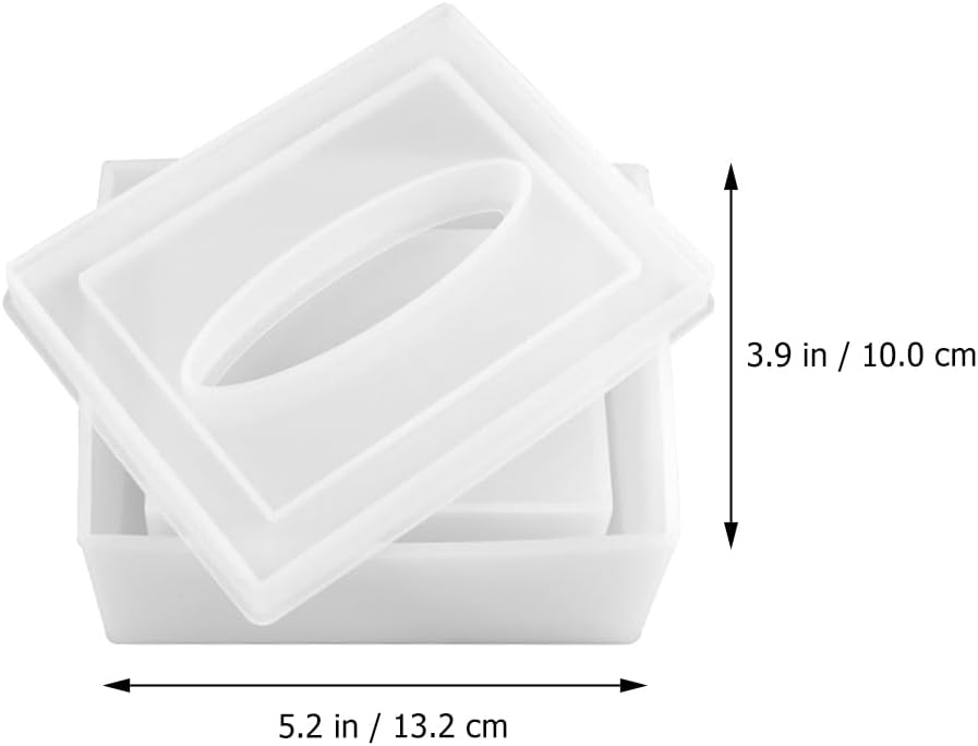 NUOBESTY Tissue Box Mold Silicone Mold for Resin Craft DIY Creative Tissue Storage Box with Lid 5.19X3.93X2.36 Inches Easy to Use Handmade Home Decor