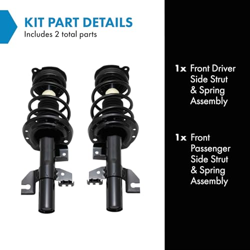 Image of TRQ Front Driver and Passenger Side Strut and Spring Assembly Set Loaded | For 13-16 Dodge Dart Limited 13-16 Dart GT