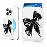 Magnetic Card Wallet Holder for iPhone, Slim PU Leather Wallet Card Case, Phone Back Card Sleeve, Cute Phone Accessory