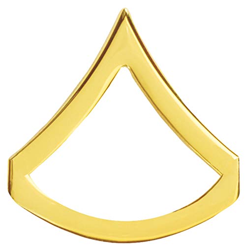 Army chevron rank gold plated: Enlisted: PFC E-3 PV3 Priced per pair