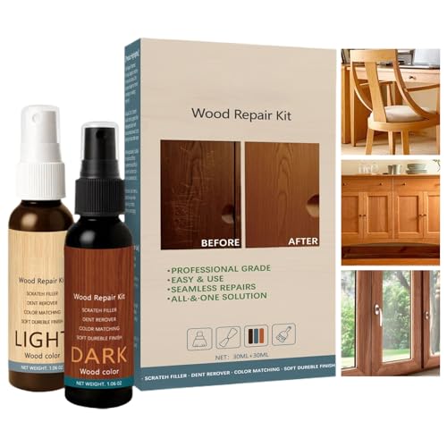WJnflQN Kit de reparación de muebles de madera - Solución para el cuidado de muebles - Cubierta para arañazos en muebles de madera, para sala de estar, dormitorio, entrada, armario, mesa y suelo