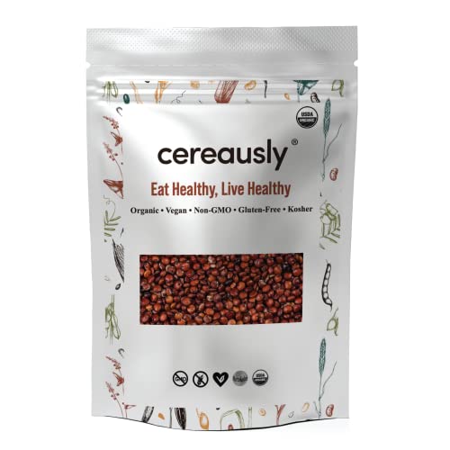 CEREAUSLY Organic Red Quinoa – Premium Royal Quinoa from Bolivia – Kosher and Non-GMO Quinoa Bulk – Vegan and Gluten-Fee Cooking Quinoa – 4 LB