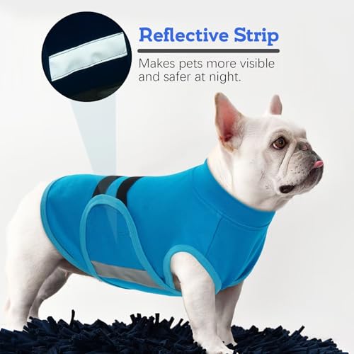Image of MIGOHI Dog Anxiety Relief Coat,Comfort Anxiety Vest for Dogs,Adjustable Dog Anxiety Calming Wrap for Fireworks,Travel,Separation,Anxiety Jacket for Large Dogs,L,Blue
