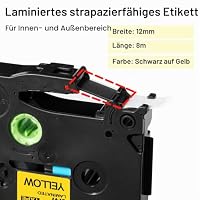 Upwinning TZe-631 Kompatibel mit Brother P-touch Bänder Gelb 12mm, 4er-Pack – Ansicht 2