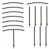 8PCS Large Plant Support Stakes Garden Stake Support Garden Flower Support Ring Plastic Plant Cage Holder Flower Pot Climbing Trellis Half Round Plant Support Ring for Indoor Plants Outdoor Plants