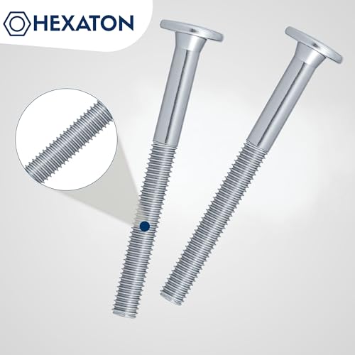 HEXATON Flachkopfschrauben mit Innensechskant M6 x 140 mm – Teilgewinde – 50 Stück – Stahl verzinkt – Möbelschrauben mit Flachkopf