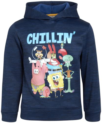 Nickelodeon Boy's Hoodie Sweatshirt 2 Pack - Baby Shark, Paw Patrol, Spongebob, Thomas (2T-7), Size 5, Navy/Yellow Spongebob #TOP4