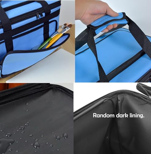 Image of Art and Craft Storage Organizer Bag Paint Art Supplies Storage Bag Arts Craft Tool Carrying Case Artist Paint Tool Box for Travel Foldable Waterproof Large Capacity Storage Tote Bag for Crafts Sewing