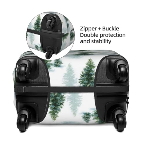 Winter Pine Trees Luggage Cover Protector Elastic Washable Anti-Scratch Suitcase Covers With Zipper Closure For Luggage 18-32 Inch X-Large4