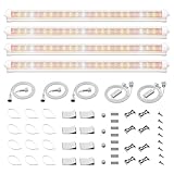 Spider Farmer 1FT LED Grow Lights for Indoor Plants,Light Strips for Shelves,Full Spectrum IP65 Waterproof Supplemental Light Bars for Grow Tent Indoor Greenhouse Plant Seedling Veg Flower,4-Pack
